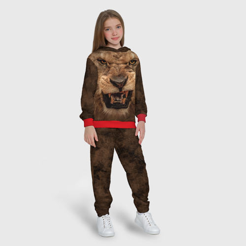 Детский костюм с толстовкой 3D Лев, цвет красный - фото 5