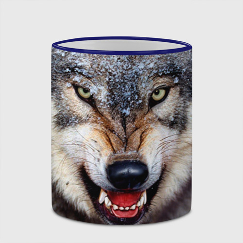 Кружка с полной запечаткой Волк, цвет Кант синий - фото 4