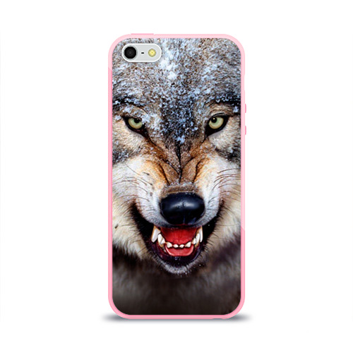 Чехол для Apple iPhone 5/5S силиконовый глянцевый Волк Фото 01 Чехол для Apple iPhone 5/5S силиконовый глянцевый Волк Фото 01
