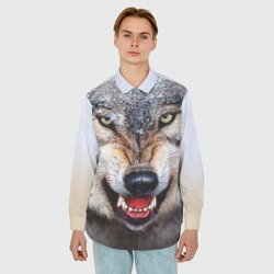 Мужская рубашка oversize 3D Волк - фото 2