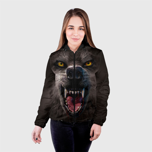 Женская куртка 3D Злой волк, цвет черный - фото 3