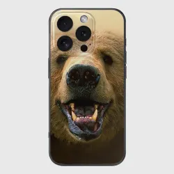 Чехол для iPhone 16 Pro Max силиконовый с защитой камеры Мишка