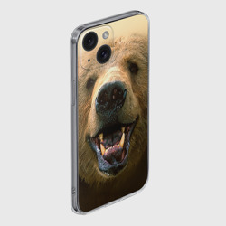 Чехол для iPhone 15 силиконовый с защитой камеры Мишка - фото 2