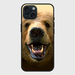 Чехол силиконовый для Apple iPhone 15 матовый Мишка