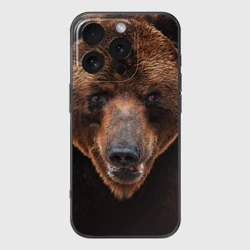 Чехол для iPhone 16 Pro силиконовый с защитой камеры Медведь