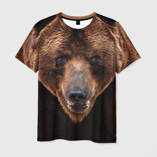 Мужская футболка с принтом Медведь, вид спереди №1