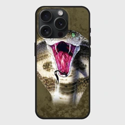 Чехол силиконовый для Apple iPhone 15 Pro Мax матовый Кобра