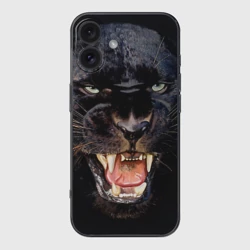 Чехол для iPhone 16 силиконовый с защитой камеры Пантера