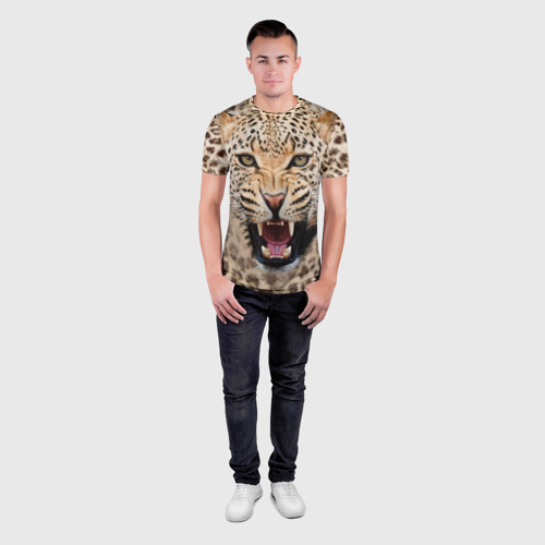 Мужская футболка 3D Slim Леопард, цвет 3D печать - фото 4