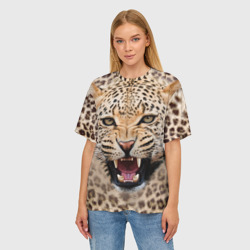 Женская футболка oversize 3D Леопард - фото 2