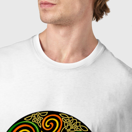 Мужская футболка хлопок Кельтская спираль, цвет белый - фото 6