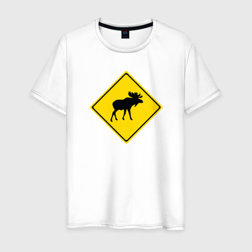 Мужская футболка хлопок Moose, цвет белый