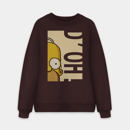 Мужской свитшот oversize без начеса хлопок Homer D'oh!