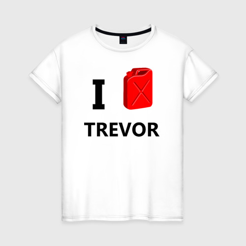 Женская футболка хлопок I Love Trevor, цвет белый