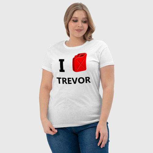 Женская футболка хлопок I Love Trevor, цвет белый - фото 6