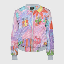 Женский бомбер 3D Детские рисунки