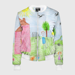 Женский бомбер 3D Детские рисунки
