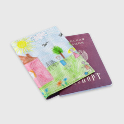 Обложка для паспорта матовая кожа Детские рисунки - фото 2