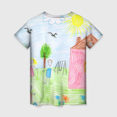 Женская футболка 3D Детские рисунки, цвет 3D печать - фото 2