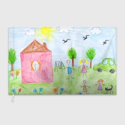 Флаг 3D Детские рисунки