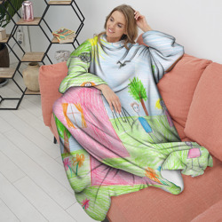 Плед с рукавами Детские рисунки - фото 2