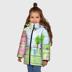 Зимняя куртка для девочек 3D Детские рисунки - фото 2