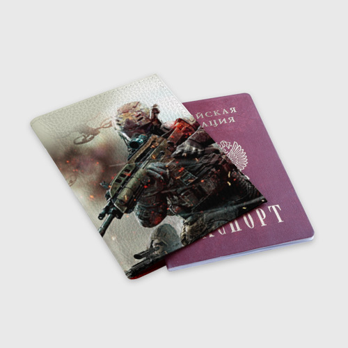 Обложка для паспорта матовая кожа Ghost Recon, цвет красный - фото 3