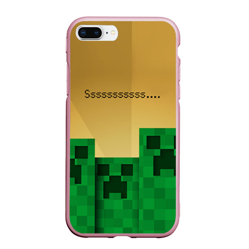 Чехол для iPhone 7Plus/8 Plus матовый Minecraft, цвет розовый