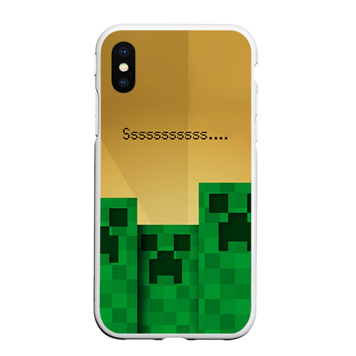 Чехол для iPhone XS Max матовый Minecraft, цвет белый