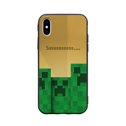 Чехол для iPhone X матовый Minecraft Фото 01 Чехол для iPhone X матовый Minecraft Фото 01
