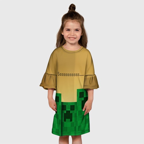 Детское платье 3D Minecraft Фото 01 Детское платье 3D Minecraft Фото 01