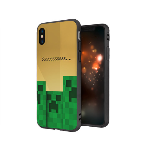 Чехол для iPhone X матовый Minecraft Фото 01 Чехол для iPhone X матовый Minecraft Фото 01
