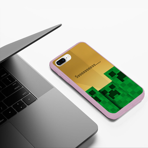 Чехол для iPhone 7Plus/8 Plus матовый Minecraft, цвет розовый - фото 5