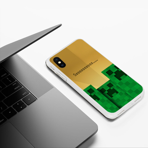 Чехол для iPhone XS Max матовый Minecraft, цвет белый - фото 5