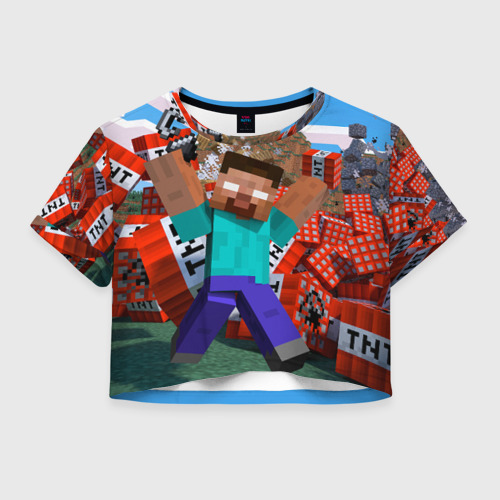 Женская футболка Cropp-top Minecraft Фото 01 Женская футболка Cropp-top Minecraft Фото 01