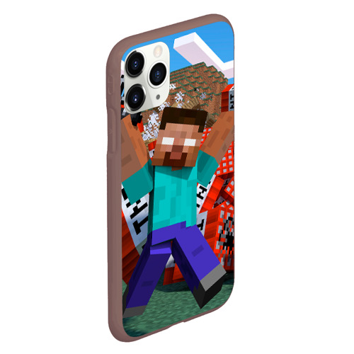 Чехол для iPhone 11 Pro матовый Minecraft, цвет коричневый - фото 3