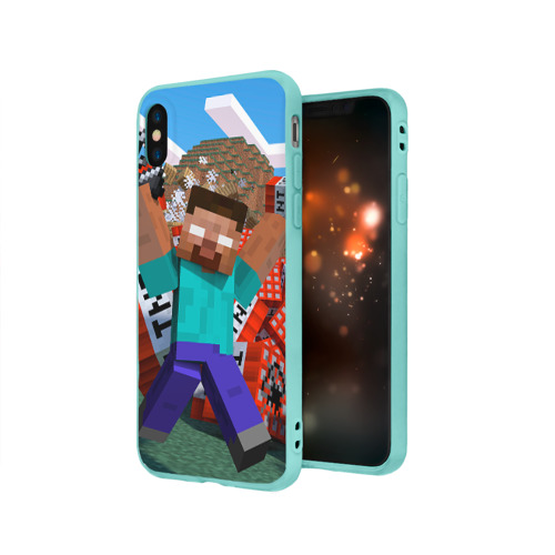 Чехол для Apple iPhone X силиконовый матовый Minecraft Фото 01 Чехол для Apple iPhone X силиконовый матовый Minecraft Фото 01