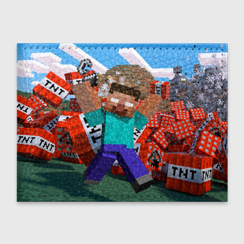 Обложка для студенческого билета Minecraft, цвет красный