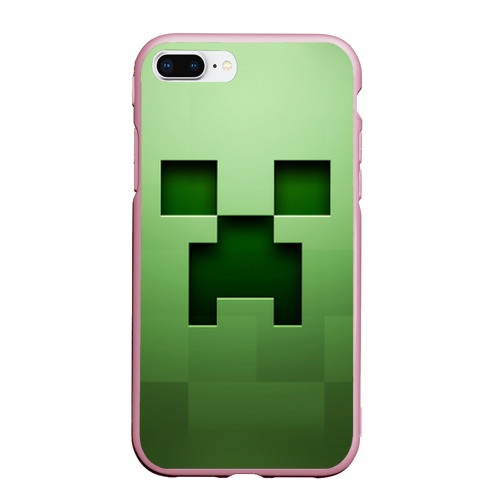 Чехол для iPhone 7Plus/8 Plus матовый Minecraft, цвет розовый