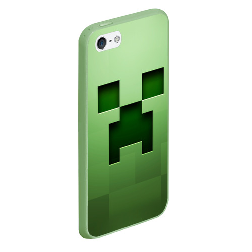 Чехол для iPhone 5/5S матовый Minecraft, цвет салатовый - фото 3