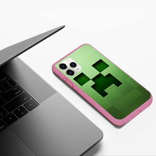 Чехол для iPhone 11 Pro Max матовый Minecraft, цвет малиновый - фото 5
