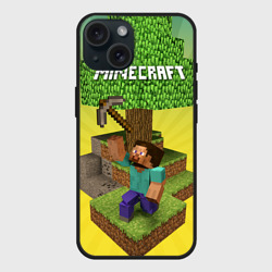 Чехол силиконовый для Apple iPhone 15 матовый Minecraft