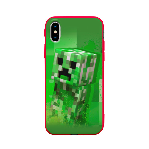 Чехол для Apple iPhone X силиконовый матовый Minecraft Фото 01 Чехол для Apple iPhone X силиконовый матовый Minecraft Фото 01