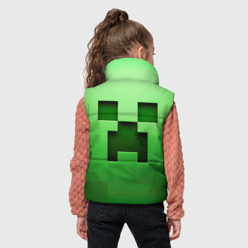 Детский жилет утепленный 3D с принтом Minecraft, вид сзади #2