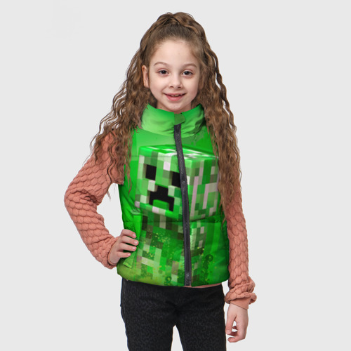 Детский жилет утепленный 3D с принтом Minecraft, фото на моделе #1