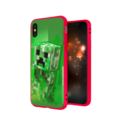 Чехол для Apple iPhone X силиконовый матовый Minecraft Фото 01 Чехол для Apple iPhone X силиконовый матовый Minecraft Фото 01