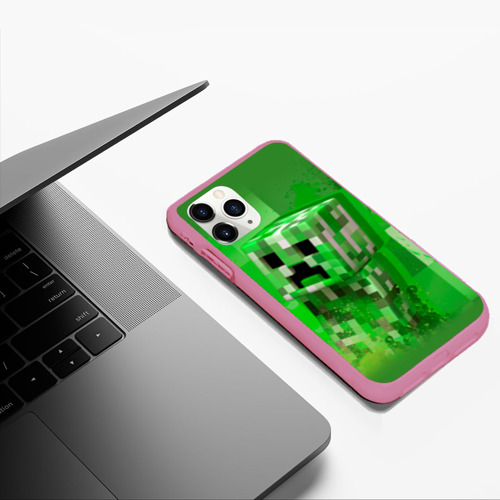 Чехол для iPhone 11 Pro Max матовый Minecraft, цвет малиновый - фото 5