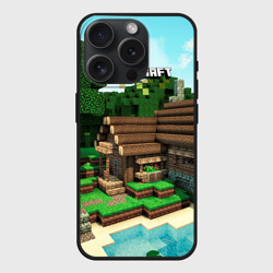 Чехол силиконовый для Apple iPhone 15 Pro матовый Minecraft