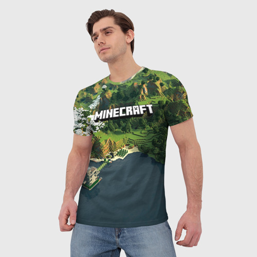Мужская футболка 3D с принтом Minecraft, фото на моделе #1