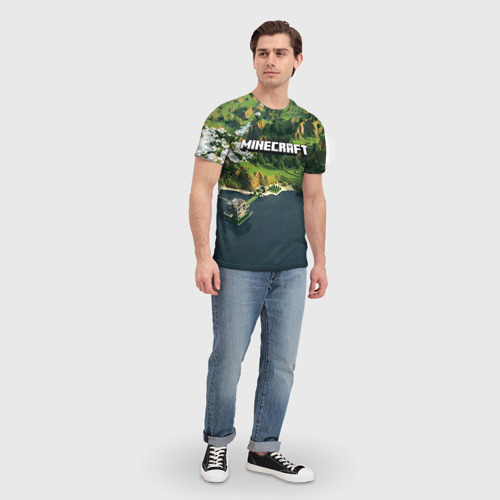 Мужская футболка 3D с принтом Minecraft, вид сбоку #3